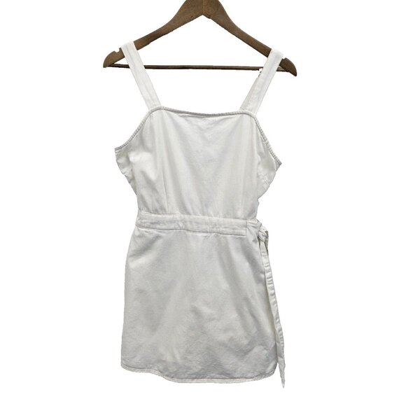 Sincerely Jules White Belted Sleeveless Romper Size Large Beach Resortwear - Picture 2 of 11